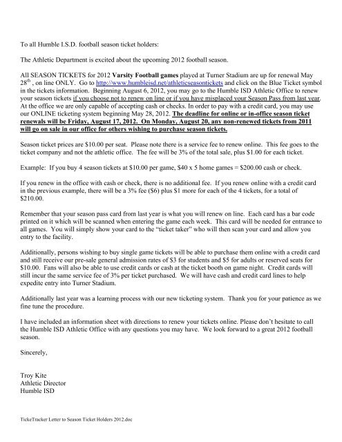 season ticket holders