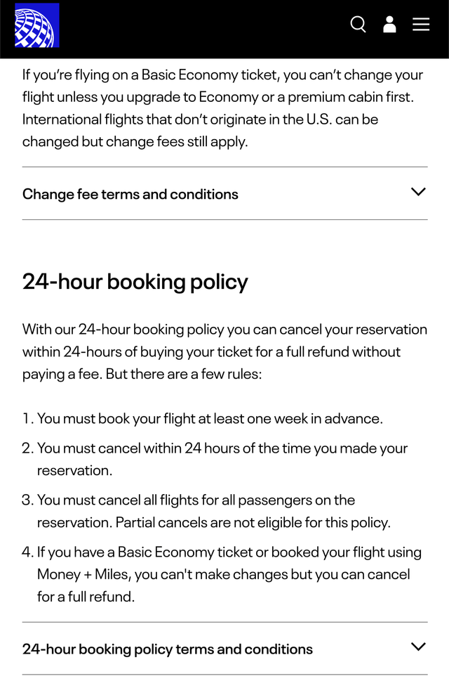 a travel policy that refunds the cost of the ticket if the cause is